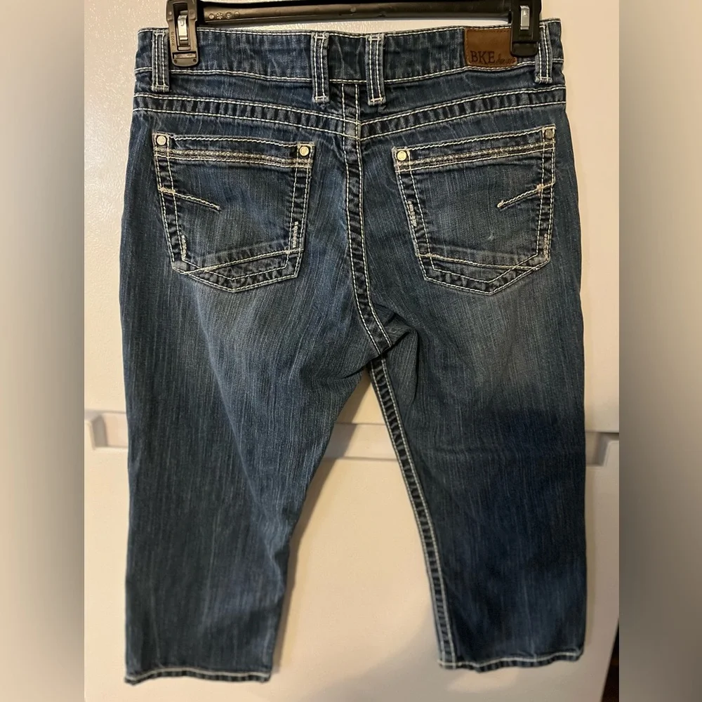 Buckle BKE Jeans Womens 31 Blue Harper Stretch‎ Cropped Western Cowgirl